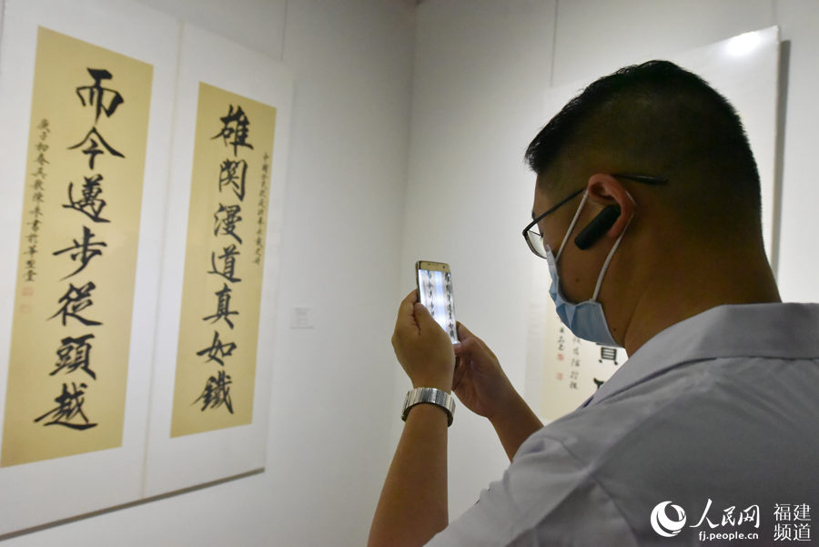 福建舉行抗擊疫情書畫攝影視聽作品展 面向群眾免費開放 余杉芳攝