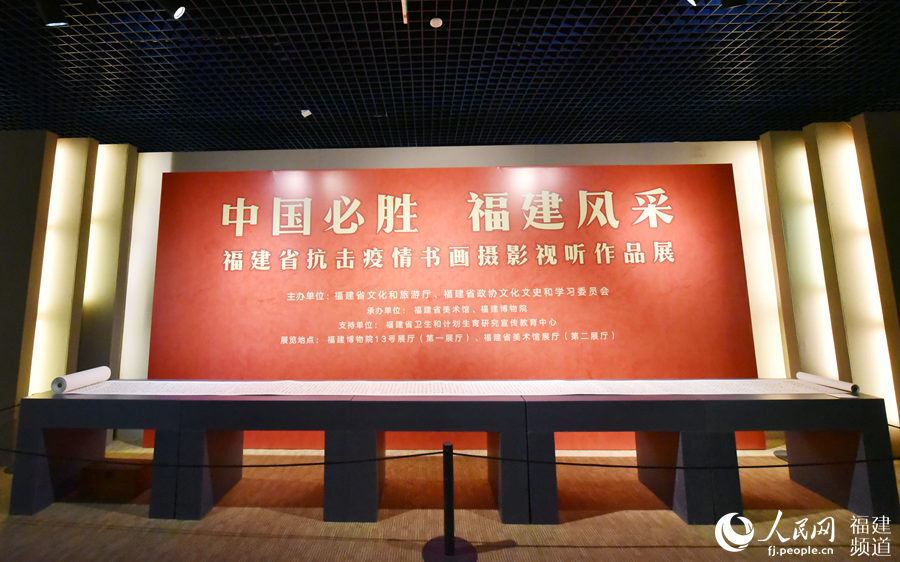 福建舉行抗擊疫情書畫攝影視聽作品展 面向群眾免費開放 余杉芳攝