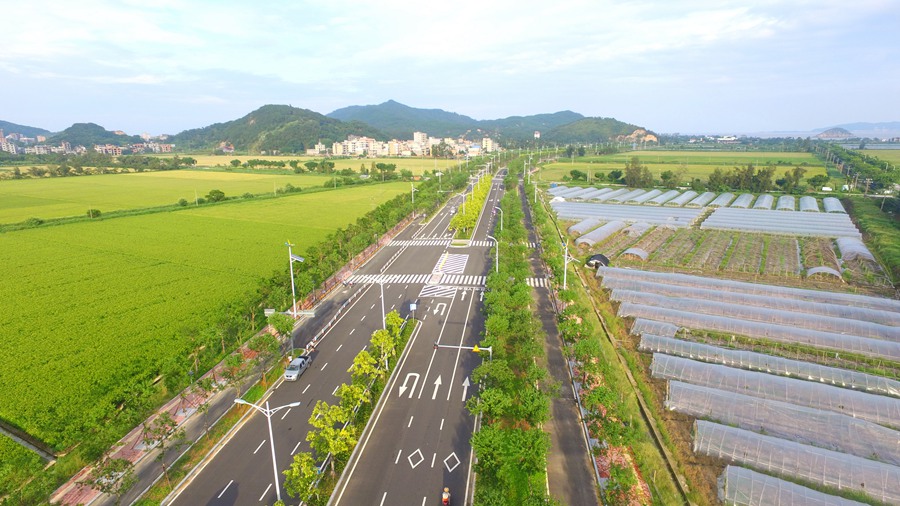 中建海峡琅岐雁行江主干道工程实景图。中建海峡供图