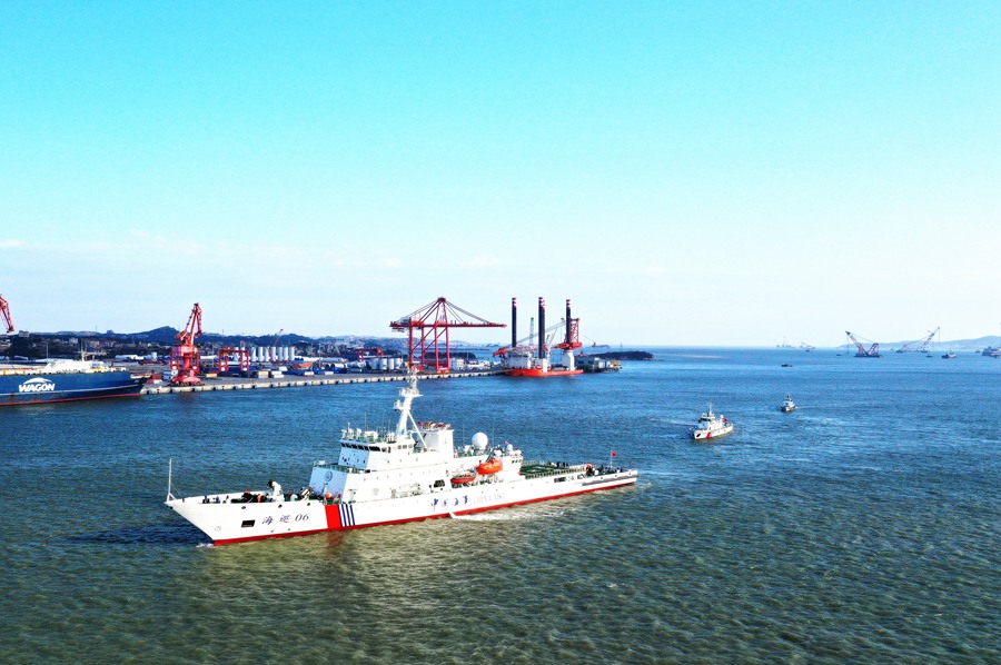 台灣海峽首艘大型巡航救助船“海巡06”輪正式列編福建海事局。福建海事局供圖