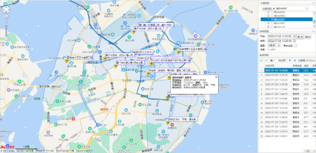 管控系统可实现对建筑废土运输车辆的轨迹追溯。厦门市建设局供图