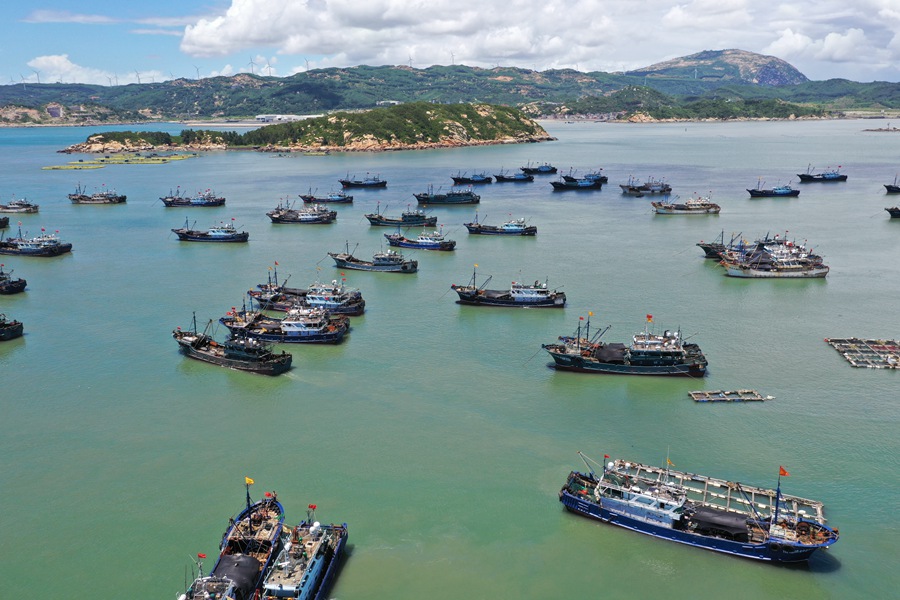 8月16日，在漳州市龍海區，1389艘漁船開足馬力，陸續駛向大海趕赴作業漁區。龍海區融媒體中心供圖