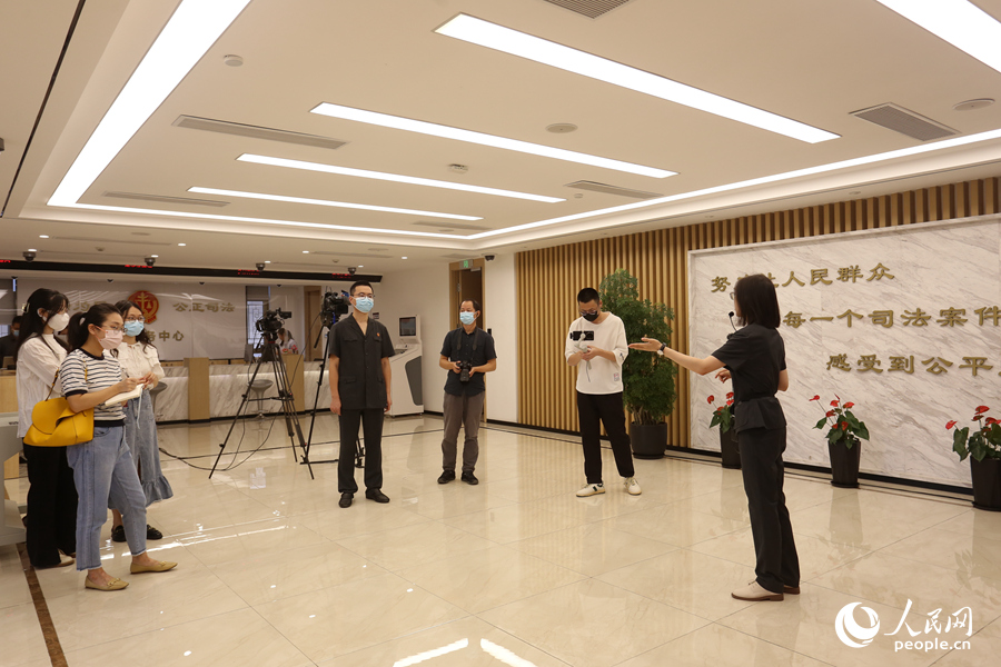 厦门知识产权法庭媒体开放日活动现场。人民网 陈博摄