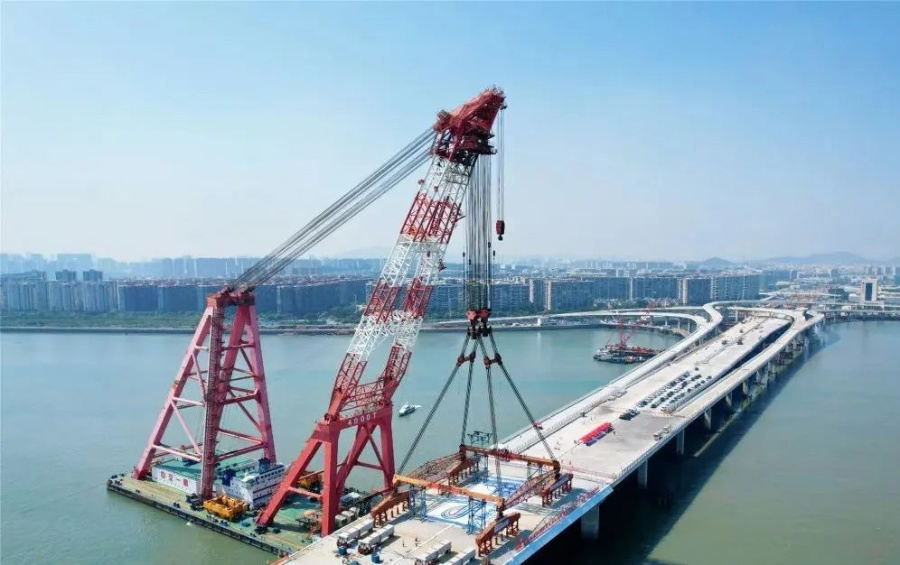 2022年9月，翔安大橋（廈門第二東通道）主橋成功合龍（資料圖）。廈門市建設局供圖