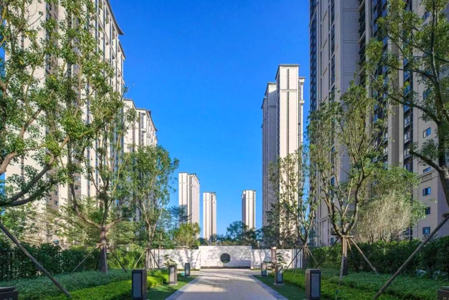祥平保障房地铁社区二期围合式中央绿地公园。厦门市建设局供图