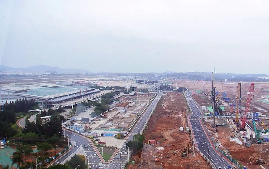 长乐国际机场二期项目施工现场。