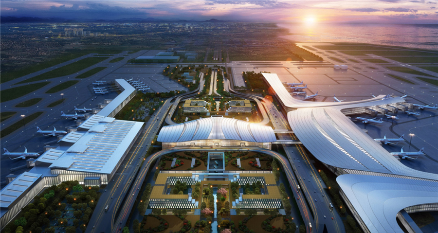 长乐国际机场二期项目效果图。