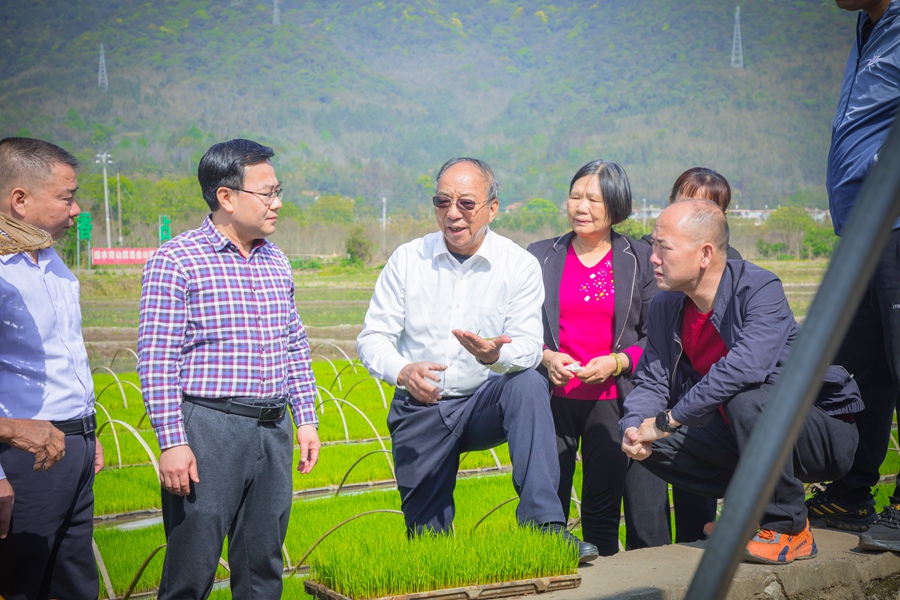 谢华安针对村民提出的问题进行现场解答。新罗区融媒体中心供图