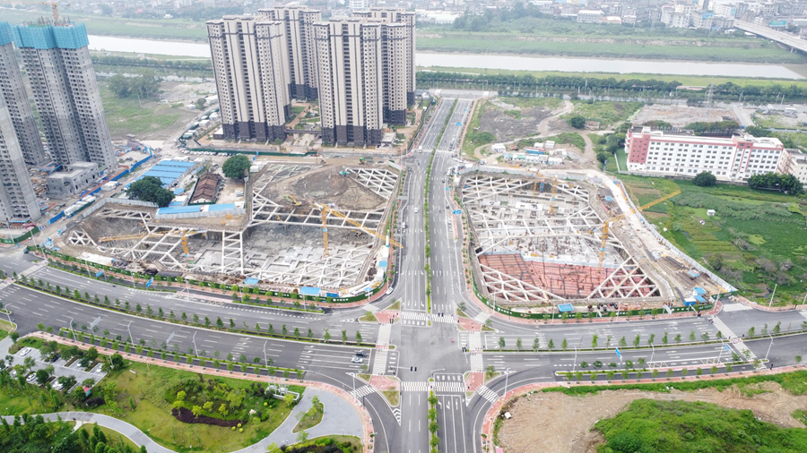 中建海峡玉湖新城埭里片区安置房AB区及配套市政设施项目实景图。中建海峡供图