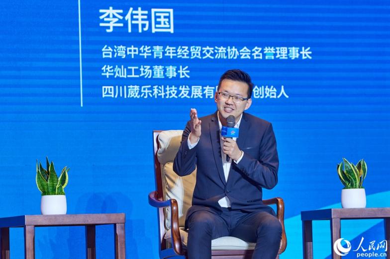 台灣中華青年經貿交流協會名譽理事長、華燦工場董事長李偉國。人民網攝