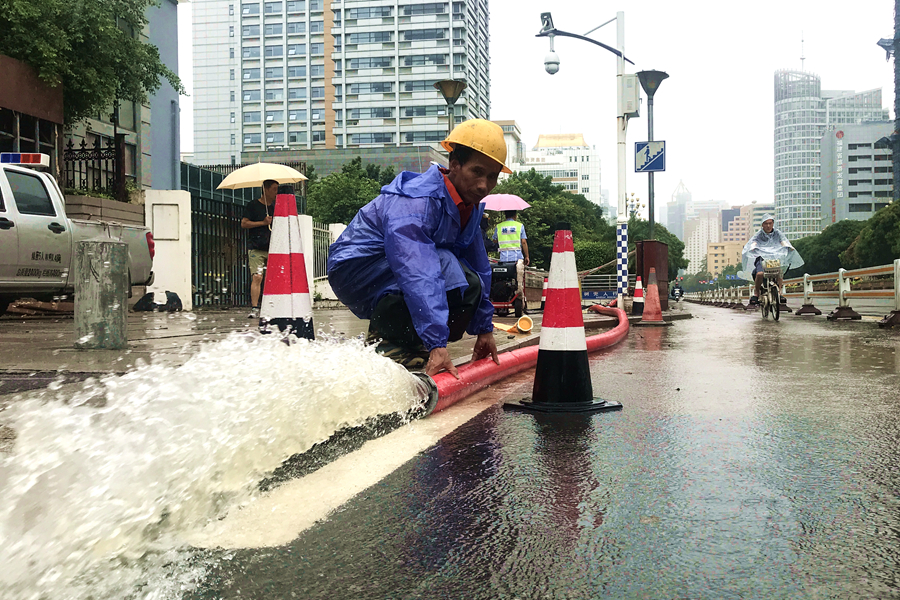 樹兜地下通道排水。福州市市政工程中心供圖