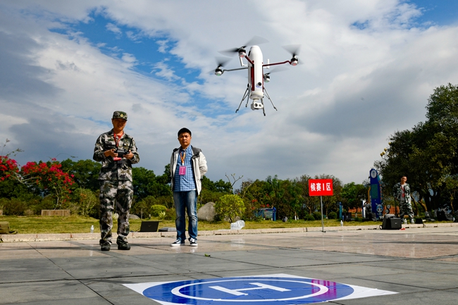 无人机巡护考核现场。福建省林业局供图