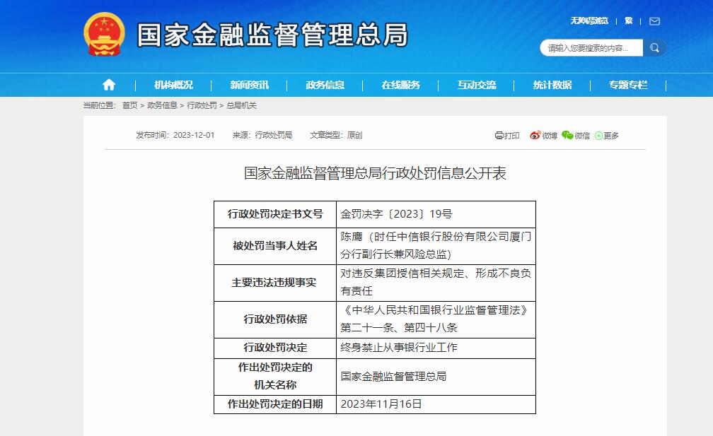 国家金融监督管理总局网站截图。