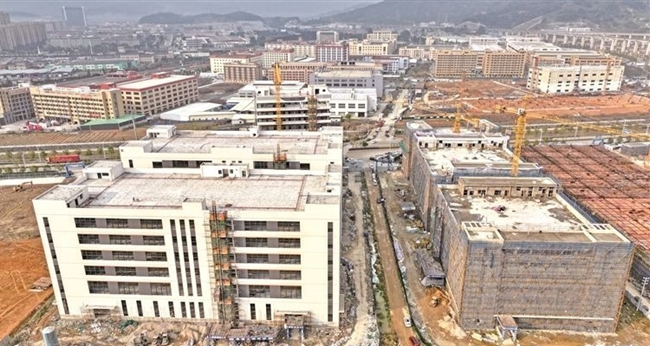 新能源产业链项目时进（左）、米颉（右）建设现场。黄玲玲摄