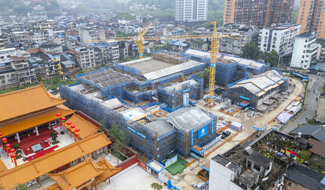 建瓯市历史文化名城保护提升项目理学片区2#地块现场。中建海峡供图