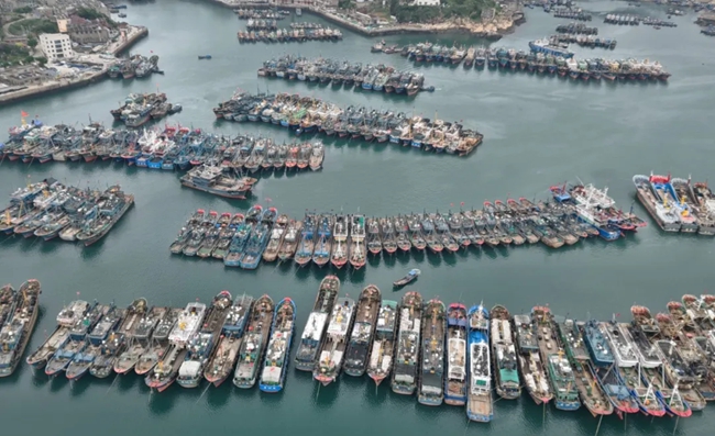 苔菉鎮漁排數量眾多。