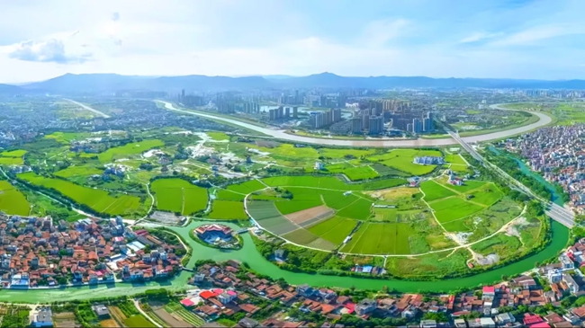 木兰溪南岸全域土地综合整治后鸟瞰