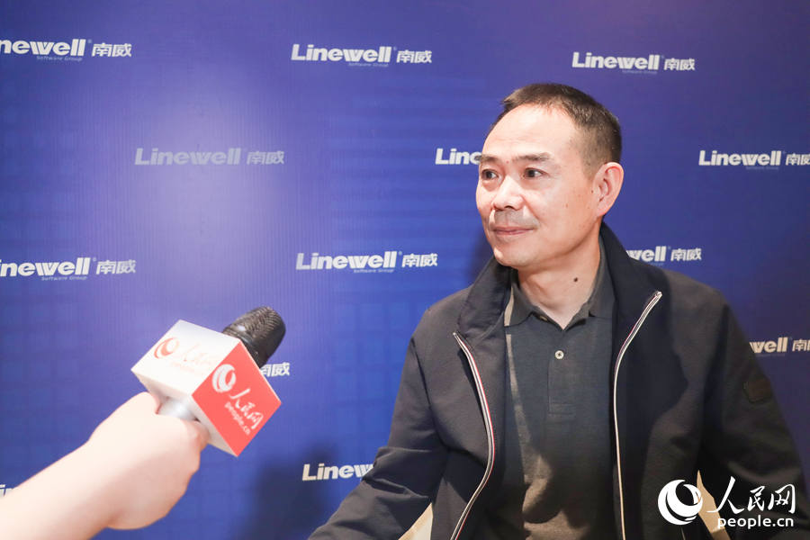 南威軟件集團副總裁、黨委副書記林立成。實習生 林美婷攝