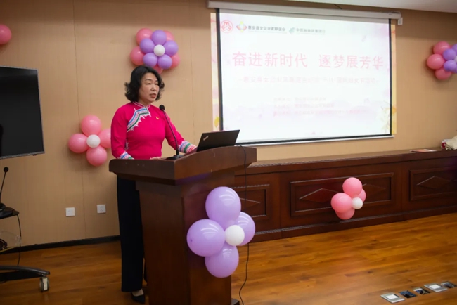 楊嘉紅在惠安女企聯活動現場。鄧文祥攝