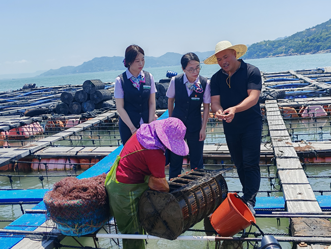 农行工作人员走访养殖户
