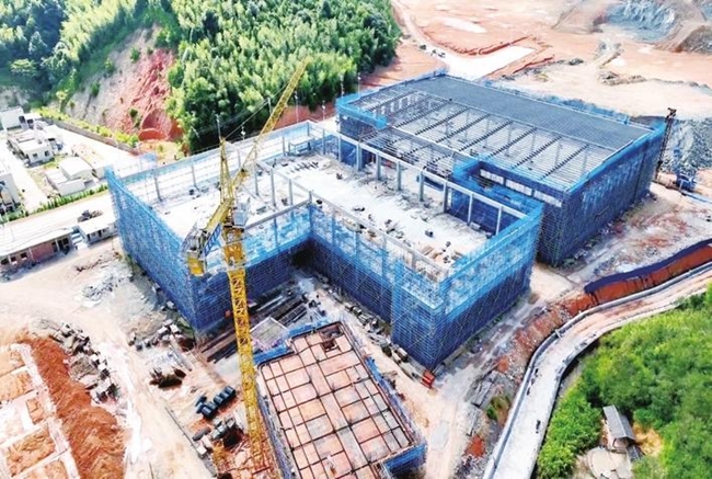 皓扬纺织施工现场(黄功兴 摄)