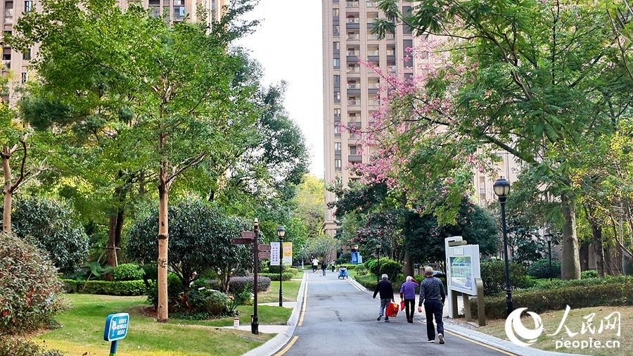 岳峰镇桂溪社区环境怡人。人民网 杨灏昱摄