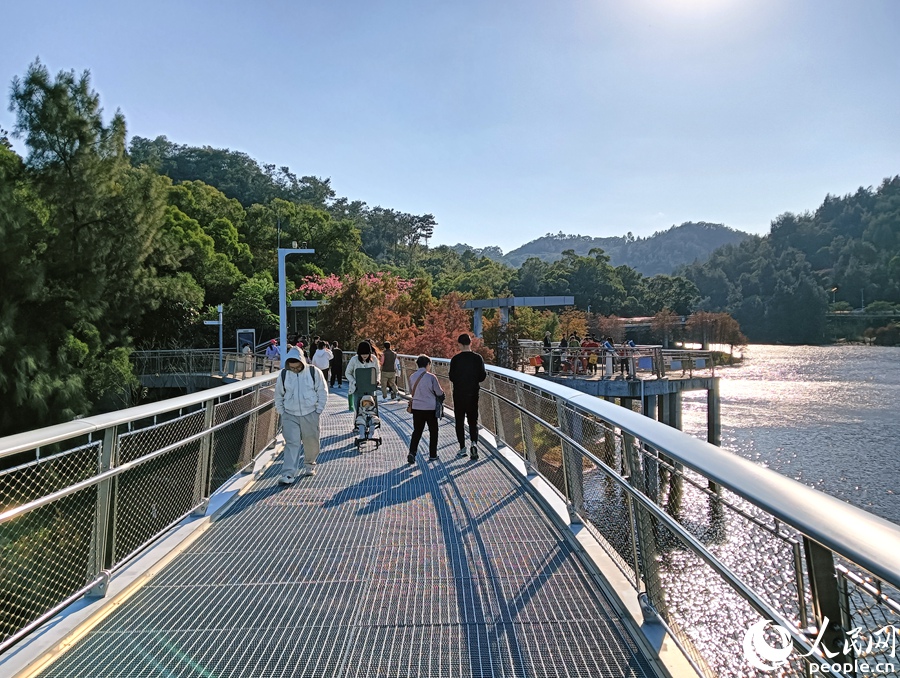 市民游客徜徉在厦门山海健康步道东山环廊美景中。人民网记者 陈博摄