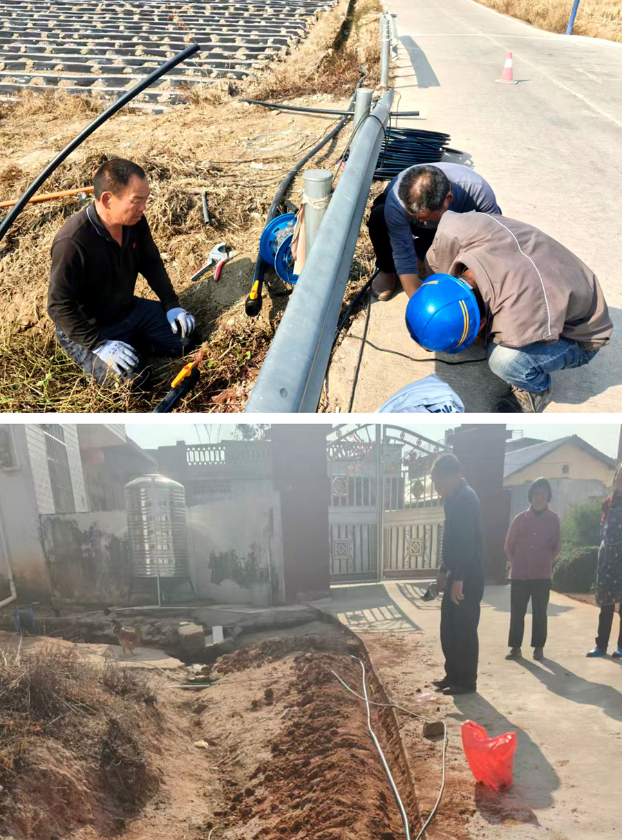 入戶管網施工現場。上杭縣胡洋鎮政府供圖