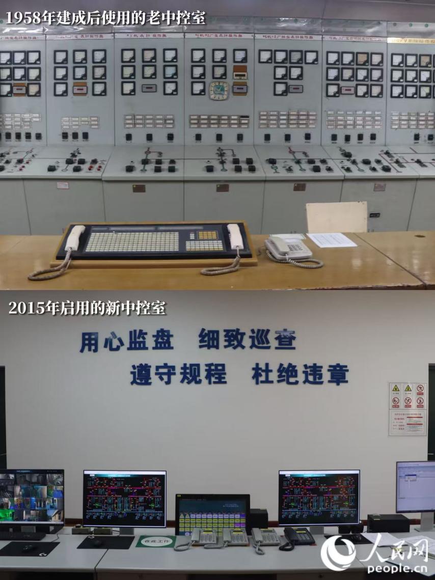 新舊中控室對比圖。人民網 林銘賢攝