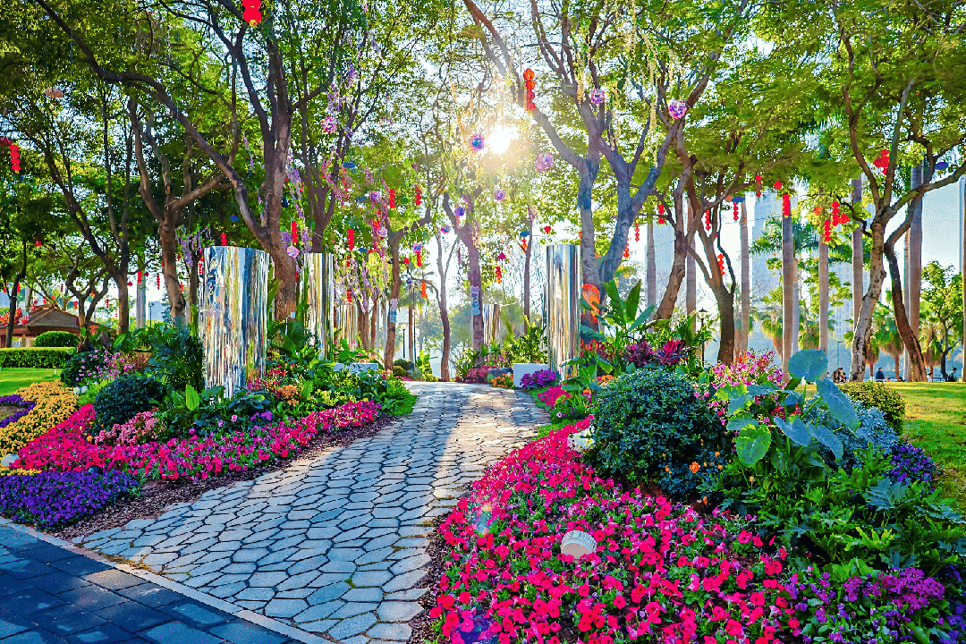 湖边公园“幻境与奇遇”打卡点。湖里区住房和建设局供图