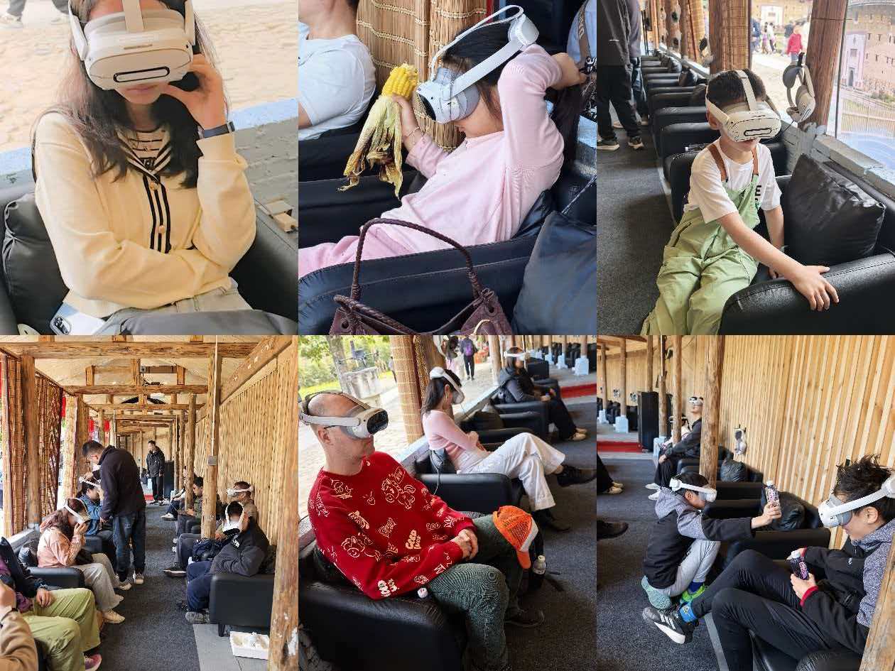 游客现场体验土楼低空文旅项目