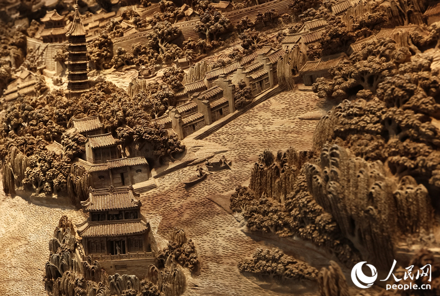 《京杭大運河》裡頗具流動感的江水。人民網記者 李昌乾攝