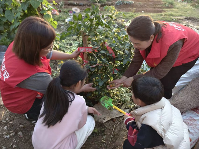 平安產險志願者在漳州雲霄組織青少年走進生態菜園，學習農科知識