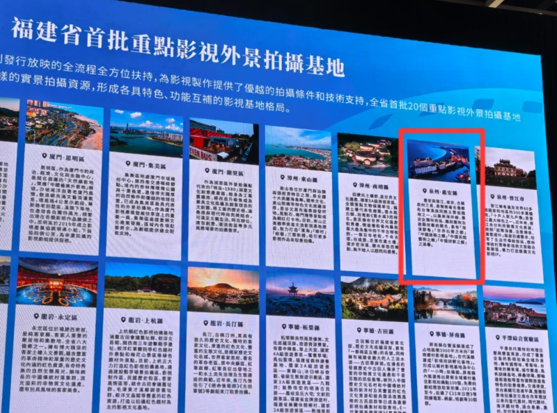 惠安縣獲評“福建省首批重點影視外景拍攝基地”