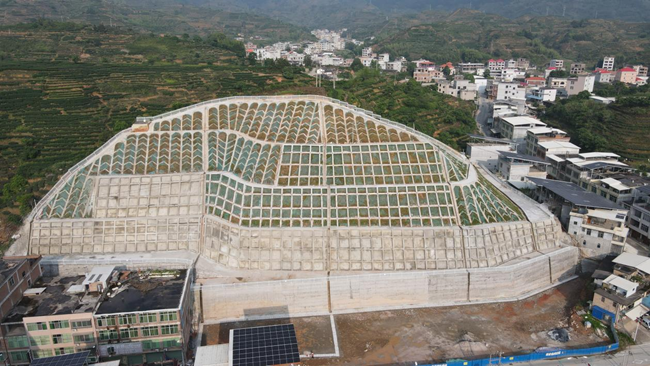安溪县龙涓镇下洋村一处治理后的重大滑坡地质灾害点俯瞰