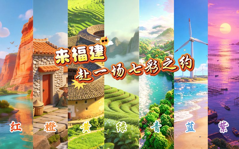 紅橙黃綠青藍紫，福建的“七彩調色盤”你見過幾種？