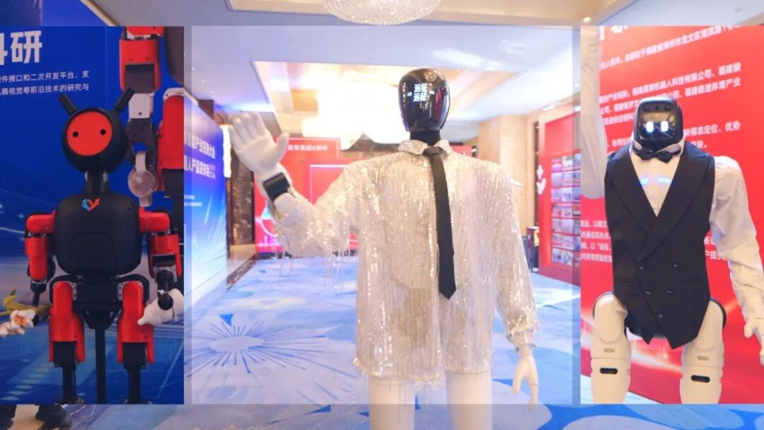会场外展出的机器人。龙文区融媒体中心供图