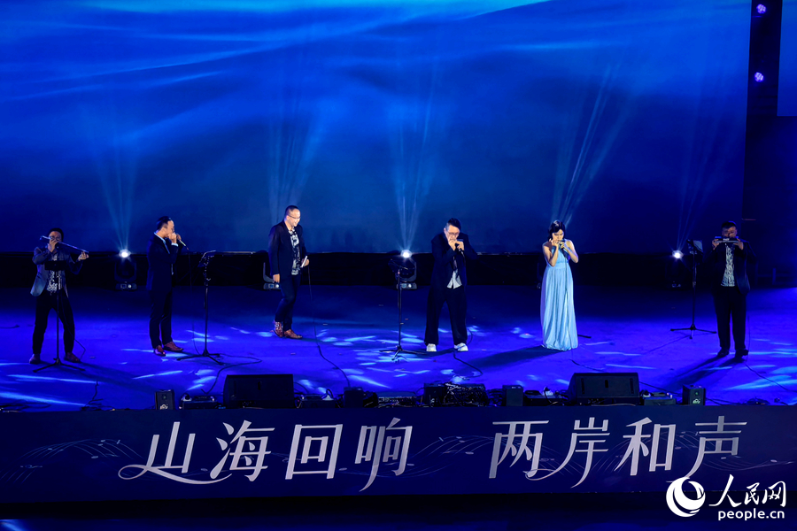 天狼星口琴乐团现场演奏。人民网记者 林盈摄
