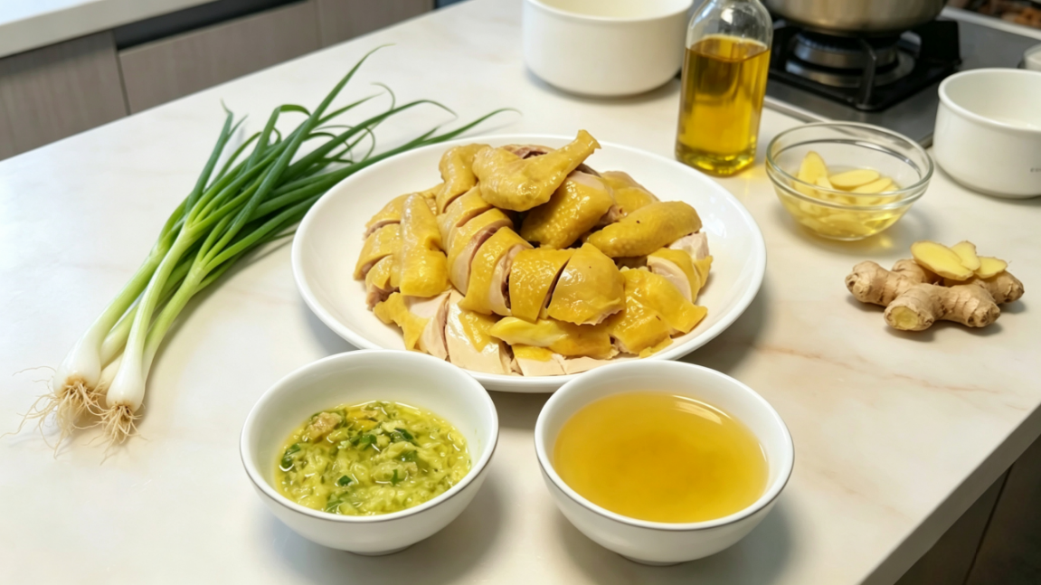 白斩河田鸡