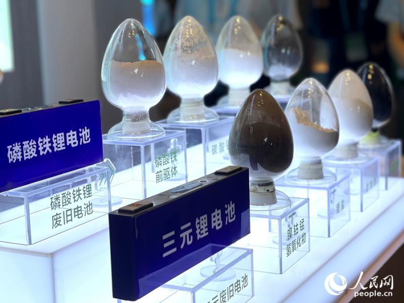 新能源电池原材料展区。人民网记者 陈蓝燕摄